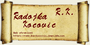 Radojka Kočović vizit kartica
